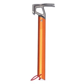 Heavy Duty Camping Claw Hammer, Stainless Steel Ox Horn Head Tent Stake Multifunction Building Camping Hammer for Hiking Backpacking Gardening (Orange)