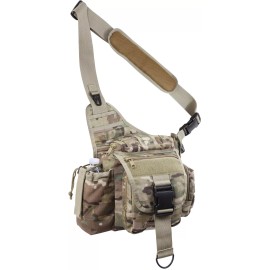 Rothco Advanced Tactical Hipster Sling Cross Body Bag Messenger MOLLE Camo Travel Pack - Multi Cam