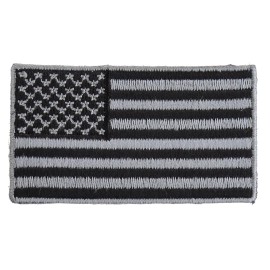 Ivamis US Flag Patch Black and Gray 2.5 Inch- 2.5x1.4 inch - P4945