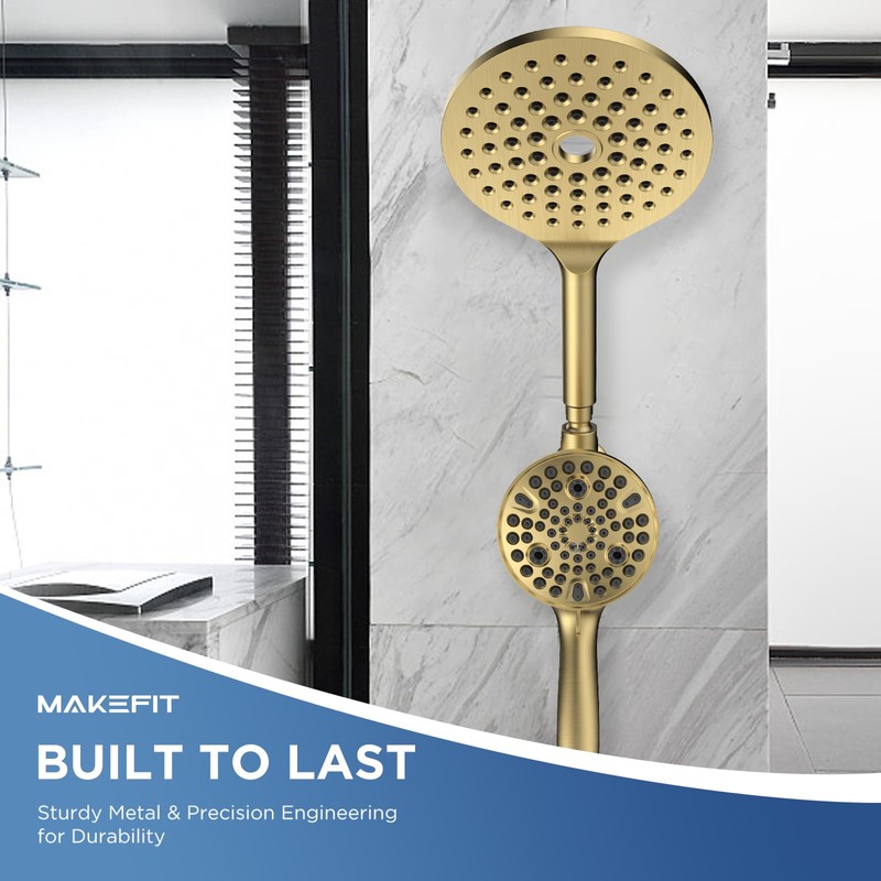 Dual Handheld Shower Head Combo, 2-in-1 Rain Shower Heads System