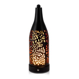 TRIROCKS Cordless Ambience Lantern Outdoor Table Lamp Rechargeable Battery Operated Touch lamp with Cozy Lights, 3-Step Touch Dimmable LED Amber Light for Bar,Coffee Table, Patio,Camping