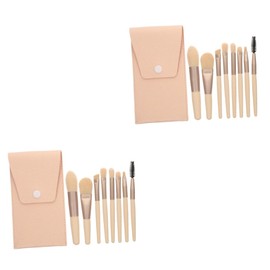 Baluue 2 Sets Makeup Powder Puff Blush Brush Set Travel Size Makeup Kit Easy Cleaning Handles