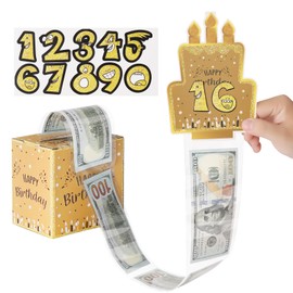 Gusil Birthday Gifts,Money Box for Cash Gift,Happy Birthday Money Gift Box with DIY Stickers for Any Age