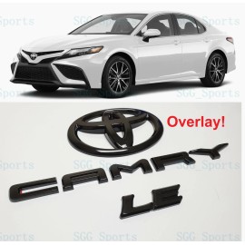 Toyota 2018 - 2023 TOYOTA CAMRY LE GLOSS BLACK EMBLEM BADGE LETTERS OVERLAY KIT