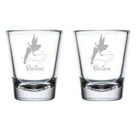 MIP Brand Set of 2 Shot Glasses 1.75oz Shot Glass Fairy Believe