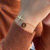 YILUSHENGHUA Mustard Seed Jewelry Cross Bracelet for Womem with Initial