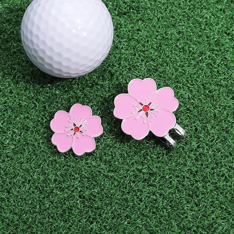 Golf Hat Clip Peach Blossom Ball Markers Hat Clip Magnetic