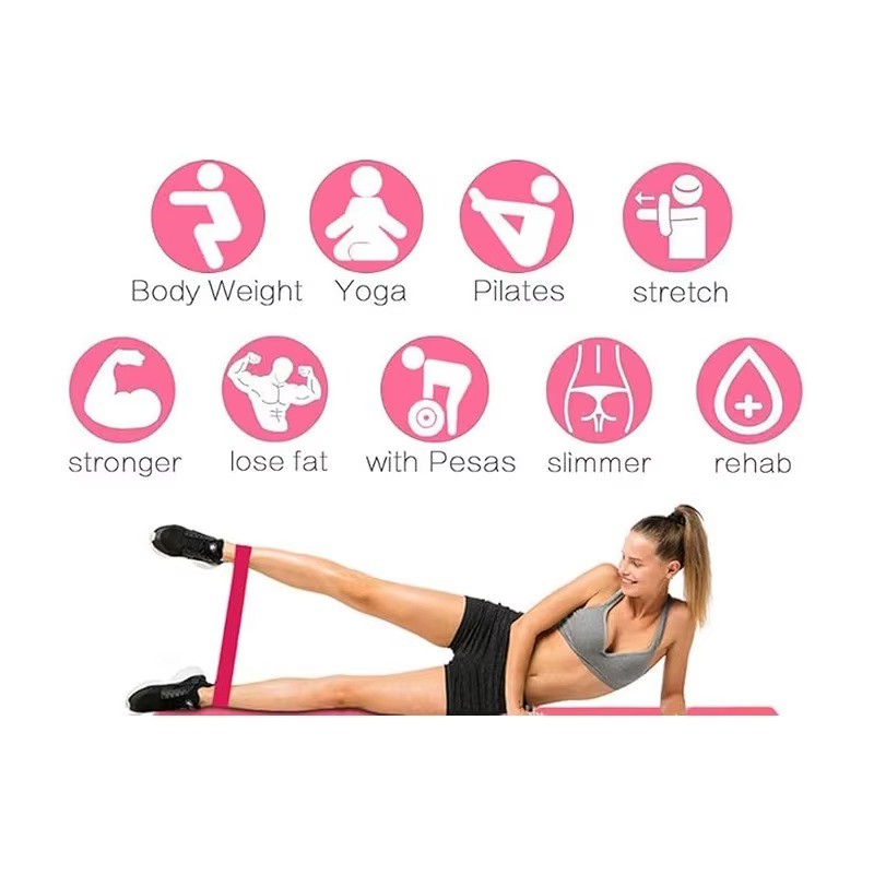 5 Pack Resistance Bands Set Natural Latex Exercise Loop Bands