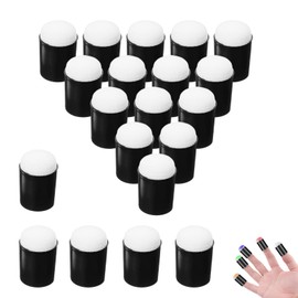 Pack of 20 Finger Sponge Daubers Painting Finger Sponge Painting Sponge with Plastic Handle for DIY Painting Card Making Crafts (Black)
