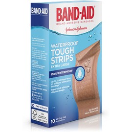 Band-Aid Brand Adhesive Bandages, Extra Large Tough Strips, Waterproof, 10 Count (Pack of 2)