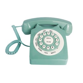 Benotek Beneno Retro Landline Telephone Green Classic Rotary Design Old Fashioned Corded Desk Phone with Ringer for Home and Office, Basic 80s Phones for Senior People