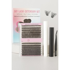 Cluster & Strip Lashes Bundle | DIY Kit with Faux Mink, Invisiband | 9-16mm Lengths | Natural Volume & Cat Eye Styles | Bond & Tweezers Included