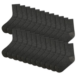 A2Z 4 Kids Boys Girls Pack Of 12 Kids Back to School Cotton Rich Plain - Socks 970s 970 12 Pack Charcoal 6-9