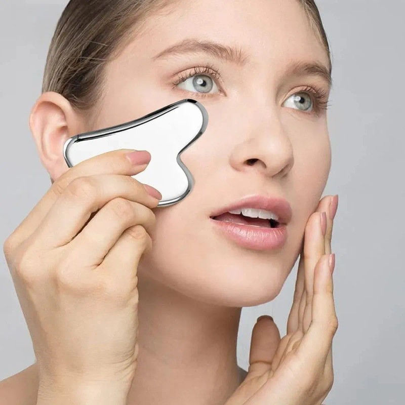 Kit De Guasha Facial De Acero Inoxidable De 4 Piezas