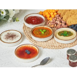 ONEMORE Ramekin Set of 14, Creme Brulee Ramekins Oven Safe 4 oz Ceramic Shallow Souffle Dishes for Baking Exquisite Desserts, Small Dipping Sauce Ramekins Round Mini Tart & Quiche Pans - Creamy White