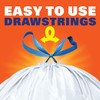 Hefty Strong White 13 Gallon Trash Bags with Drawstrings, Unscented