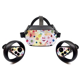 MightySkins Carbon Fiber Skin for Oculus Quest - Fruit Water | Protective, Durable Textured Carbon Fiber Finish | Easy to Apply, Remove, and Change Styles | Made in The USA (CF-OCQU-Fruit Water)