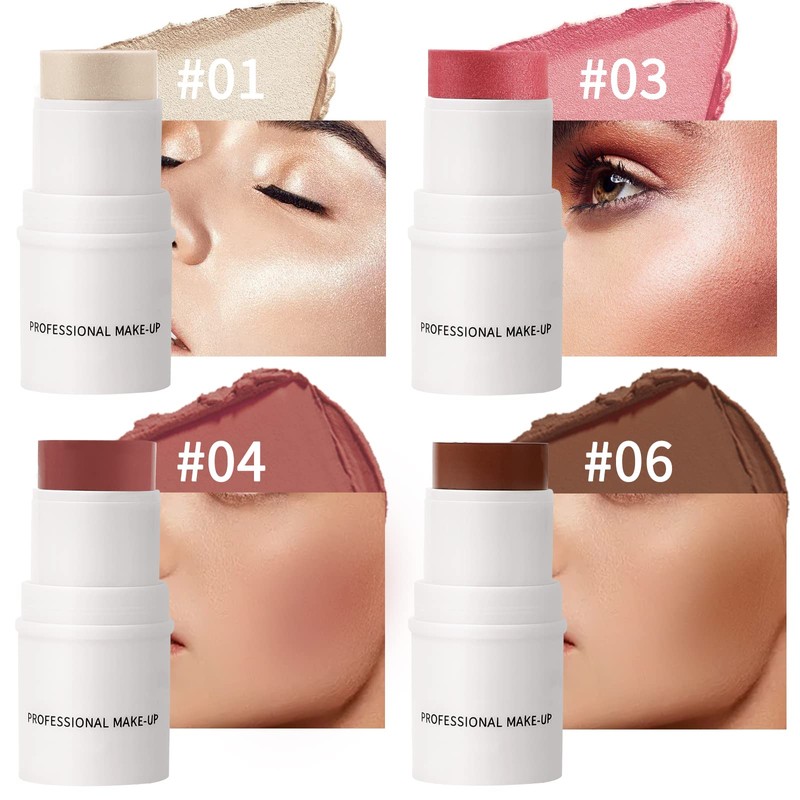 Boobeen Multi Stick Bronzer Highlighter Blush Stick, Cream Blush Contour