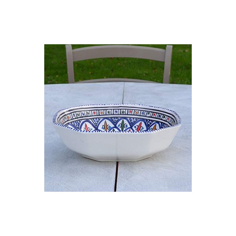 Bakir Octagonal Dish Length 25 cm Blue