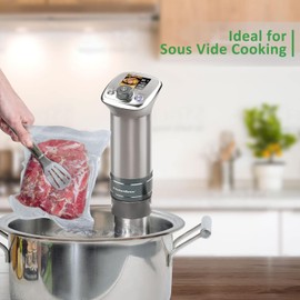 KitchenBoss Vakuumierbeutel Vakuumierfolie 5 Rollen: 28 x 300 cm Vakuumbeutel-Lebensmittel für Vakuumiergerät Und Sous Vide, Einschweißfolie Reißfest und Kochfest
