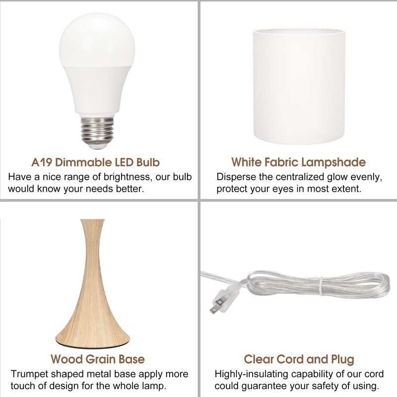 Bedside Touch Lamp, 3 Way Dimmable Touch Control Table Lamp,