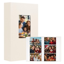 Aevdor 360 Pockets 4x6 Photo Album, Large Capacity Linen Cover Photo Album 4x6 Holds 360 Photos, Acid-free Pages Photo Albums with Front Window for Family Wedding Anniversary Baby Pictures (Beige)