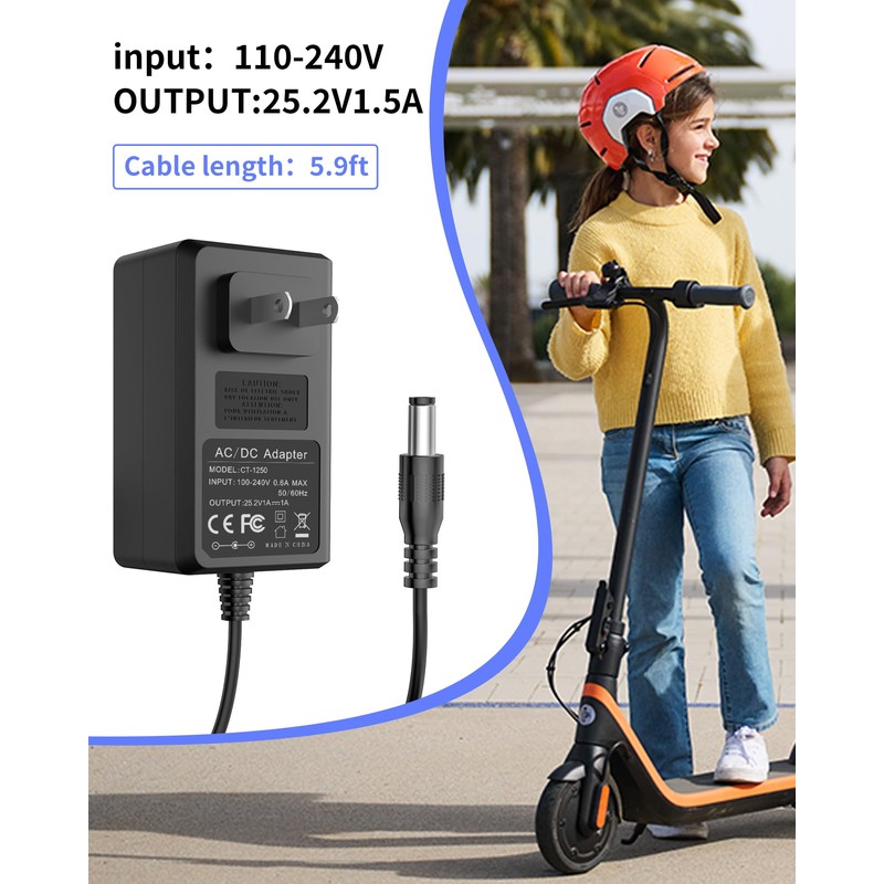 VHBW 25.2V for Ninebot Scooter Charger Compatible with Segway Ninebot