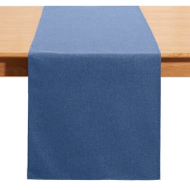 Winotic Vintage blue Table Runner 13 x 72 Inches Long, Cotton Linen Table Linen for Memorial Day, Spring, Easter, Summer, Party, Wedding, Daily Kitchen Dining, Machine Washabl(13" x 72", Vintage Blue)