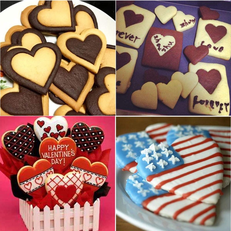 BakingWorld Heart Cookie Cutter Set,9 Piece Heart Shapes Stainless Steel