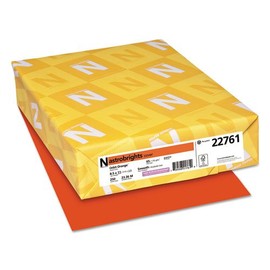 o Wausau Paper o - Astrobrights Colored Card Stock, 65lb, Orbit Orange, Letter, 250 Sheets