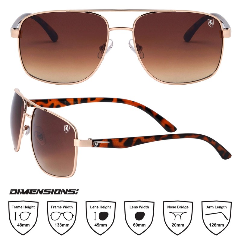 Khan Clutch - Squared Aviators Sunglasses (Brown)