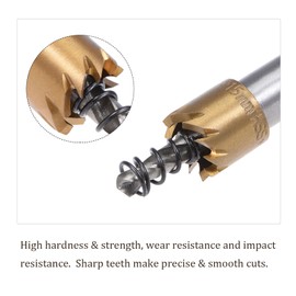 Kozelo Hole Saw - [15mm] HSS (High Speed Steel) 4341 Drill Bit Hole Cutter for Stainless Steel Aluminum Metal Wood Plastic Titanium Coated Triangle Shank 1 Piece