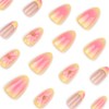 Uñas postizas francesas con flores 3D - Uñas postizas cortas