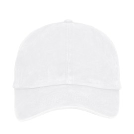 TopTie Backless Washed Cotton Ponytail Cap Messy Bun Curly Hair Baseball Caps-White