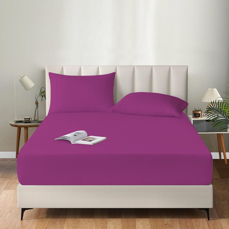 MistyMorning Extra Deep Fitted Sheet 16''/40cm, Egyptian Cotton bed sheets