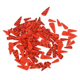 Fayelume 100PCS Carrot Noses Buttons, 4 Sizes 21x8mm 25x10mm 30x12mm 35x15mm DIY Wooden Snowman Noses Button with 2 Holes Carrot Buttons for Craft Decoration