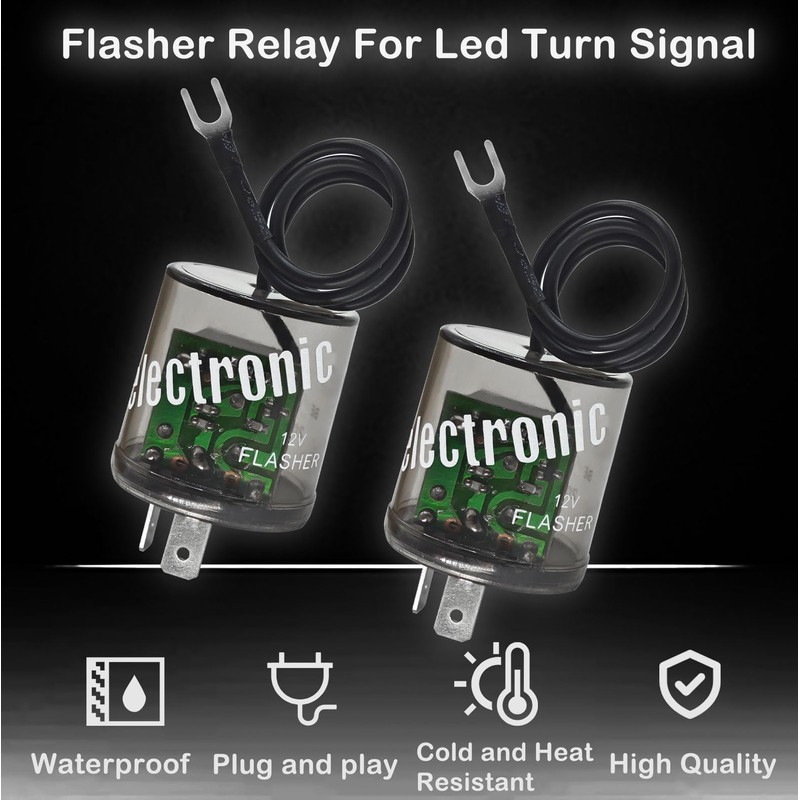 LED Flasher Relay 2 Pins 12V (Pack of 4) -
