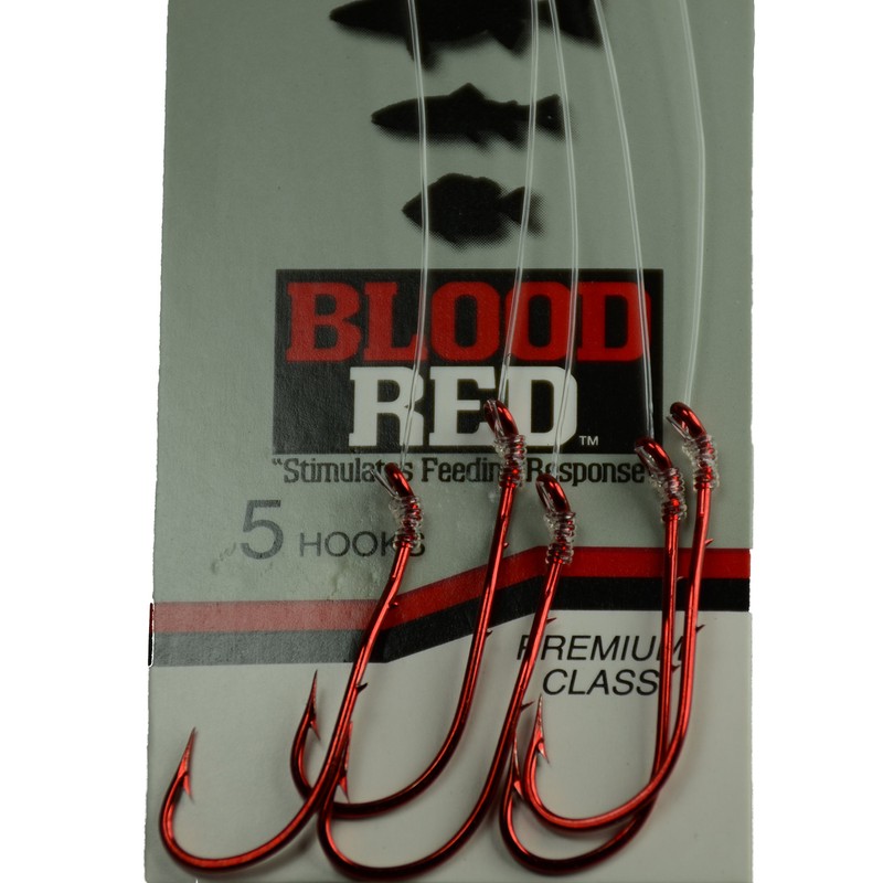 Tru Turn Snelled Baitholder Hook (Bleeding Red, 8)