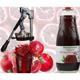 100% Organic Pomegranate Juice, 33.8 Oz Glass Bottle (6 Pack) No Sugar, No Artificial Colors, No Preservatives, No Flavors Added, Gluten Free and Kosher