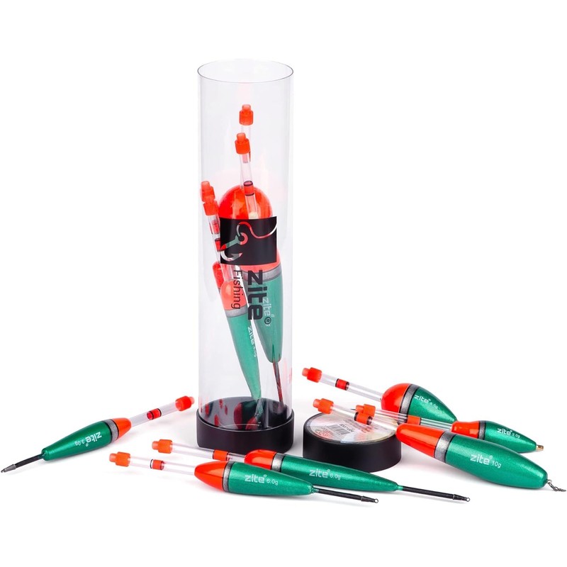 Zite Fishing Glow Stick Floats Assortment with Float Tube -