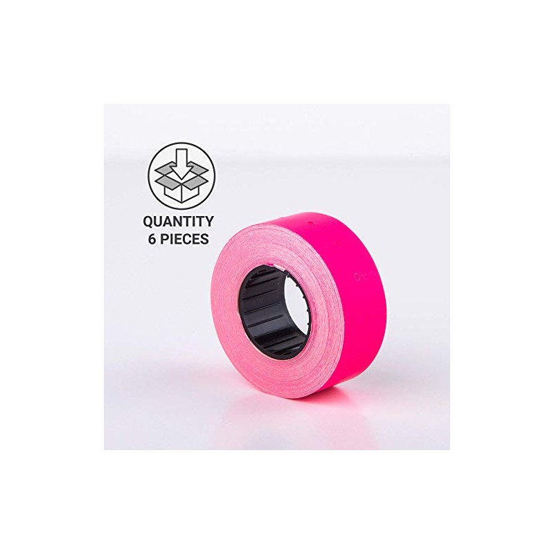 (6 Rollen) Pink 21 x 12 mm farbiger Papieraufkleber Preis