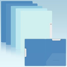BAYTORY 5Pcs Gradient Report Covers with Swing Clip, Report Folder for A4 & Letter Size Paper, Plastic Folders with Double Clip, Presentation Binder for School Business (Blue)
