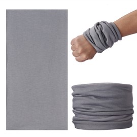 KUNSTIFY Multifunctional Face Mask, Bandana, Men's and Women's Tube Scarf Neck Scarf Mouth and Nose Protection, Sun Protection, Cotton Outdoor Black Elastic Breathable Washable, grey