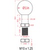 BRCOVAN 2 Pack, 1'' Ball Adapter with M10 x 1.25