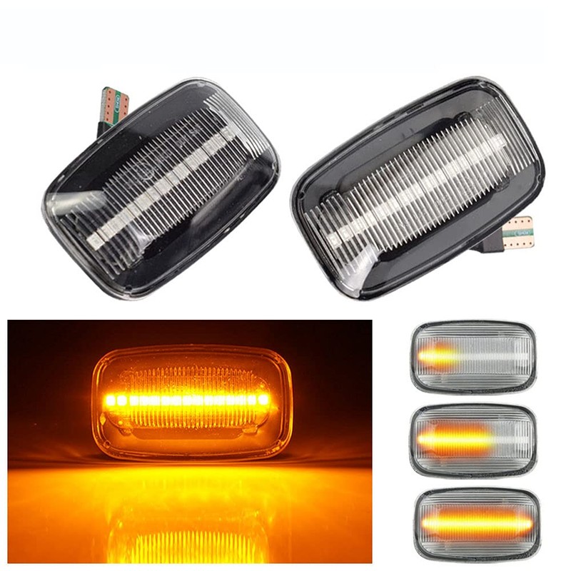 2Pcs Dynamic LED Fender Side Marker Turn Signal Light Side