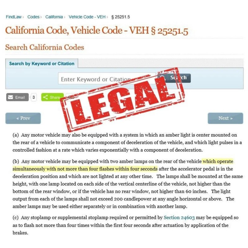 GLOFE 7443 LED Strobe Flashing Reverse Light Bulbs Bright Lamps