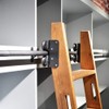 DIYHD 4FT Rustic Black Sliding Library Ladder Full Set Track