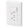 Volteck PA-APCO-I3B, Placa armada 2 contactos e interruptor color blanco
