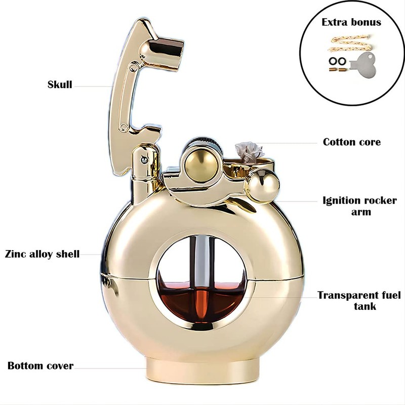Lighters Kerosene Antique Pocket Lighter Soft Flame Transparent Fuel Tank