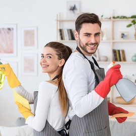 Yunaeduo Rubber Cleaning Gloves for Dishwashing - 6 Pairs Kitchen Gloves for Washing Dishes, Reusable Household Gloves for Bathroom, Gardening (Medium, Red & Yellow, 3 Pairs of Each Color)